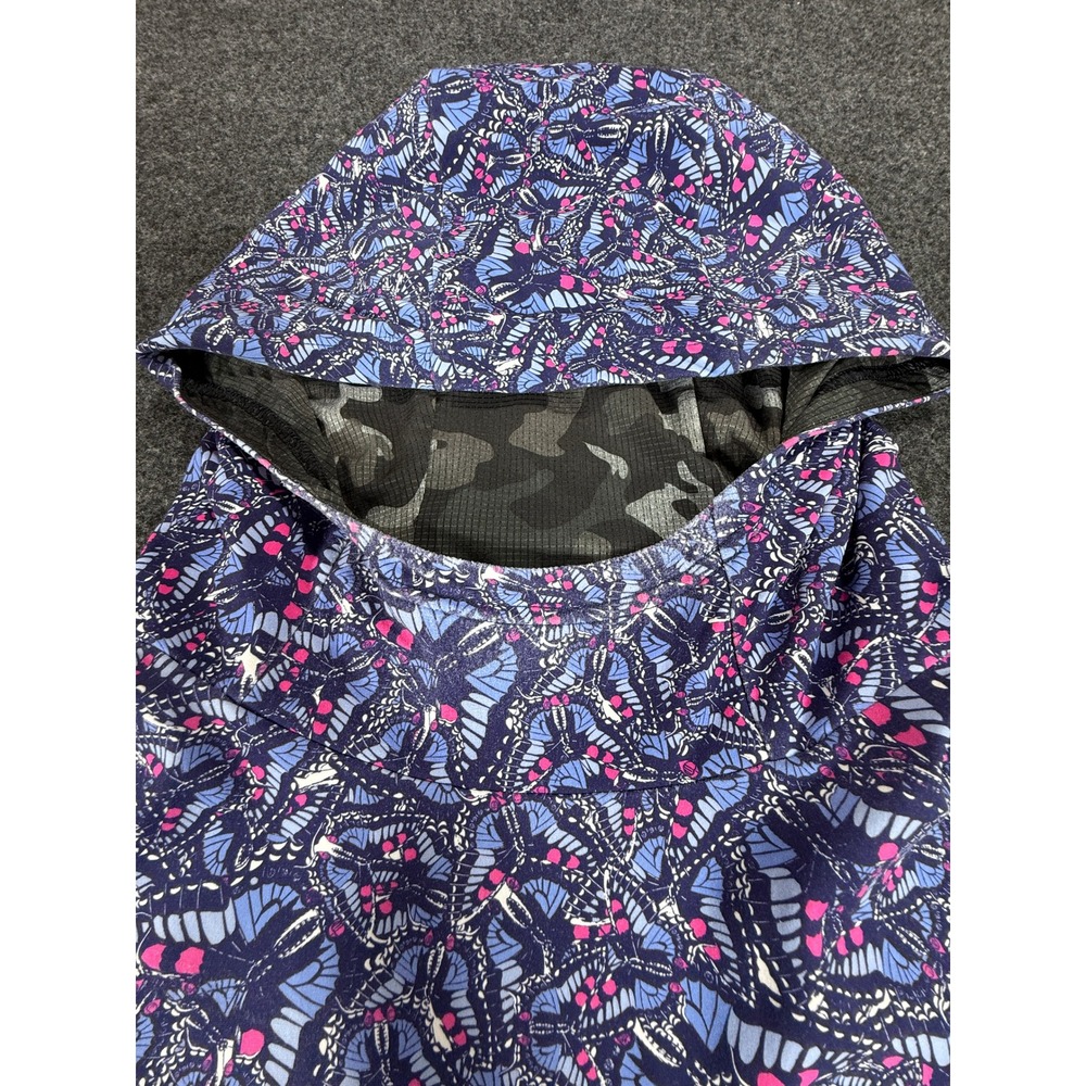 Greyson Hoodie Mens XXL Blue Butterfly‎ Print Performance Side Zip Pullover - Picture 6 of 10